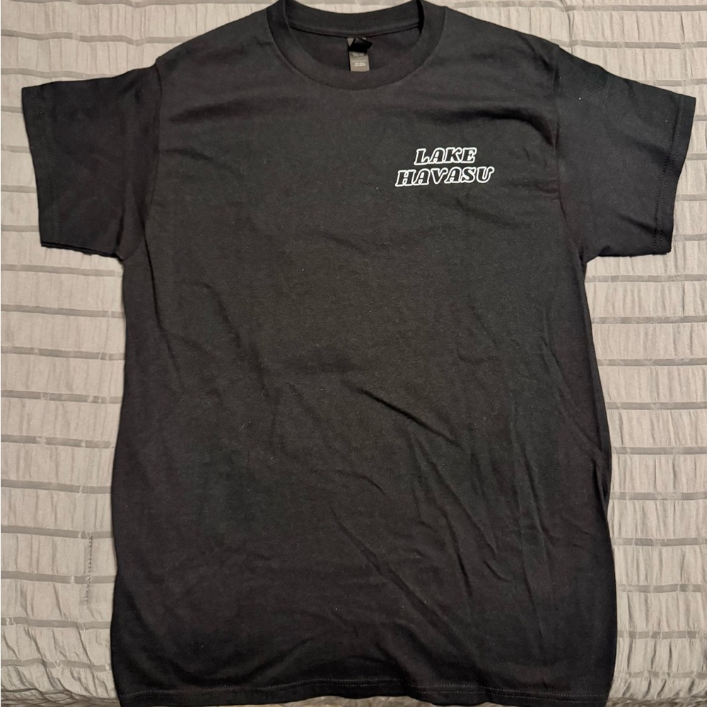 Lake Havasu Front Chest Logo Black T-Shirt - Havasu Style Tribal Graphic On Back
